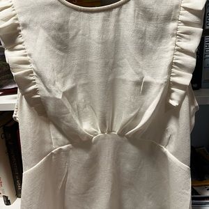 Express pleated silk top, S
